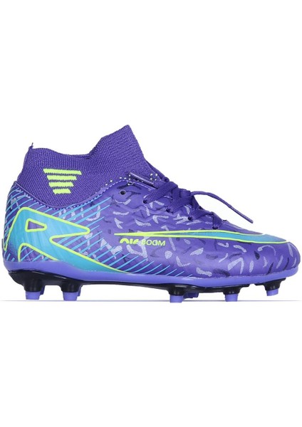 595 Mor-Sarı Krampon Çim Erkek Çocuk Futbol Ayakkabı