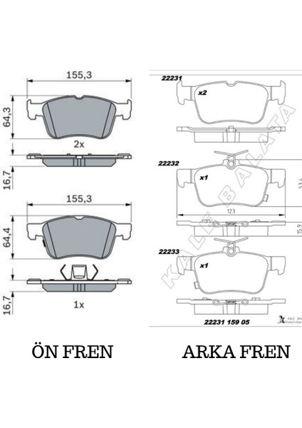 Ford Focus 4 2019-2024 Ön ve Arka Fren Balata Takımı fiyatları