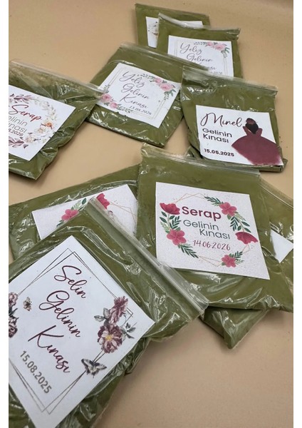 100 Adet Kişiye Özel Dağıtmalık Hediyelik Kına, Kına Gecesi, 6 Ay Kınası, Hediye Kına Paketi fiyatları