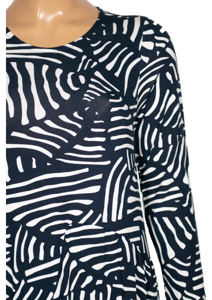 Kadın Funda Belden Basene Büzgülü Penye Lacivert Elbise D56 fiyatları