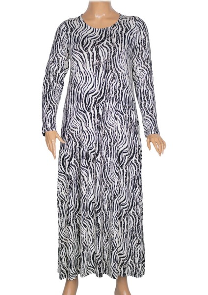 Kadın Funda Belden Basene Büzgülü Penye Siyah Elbise D54