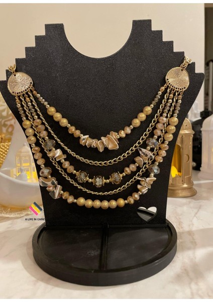 Şık 21CM Dekoratif Takı ve Mücevher Organizer Manken Seti Siyah