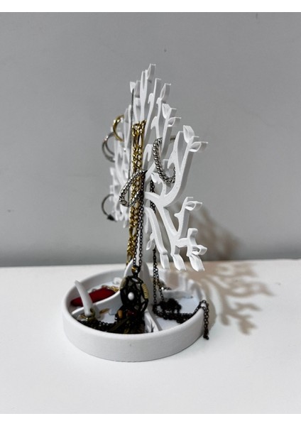 Beyaz Ahşap Takı Standı, Kolye ve Küpe Sergileme Alanı 15X14X0,3CM fiyatları