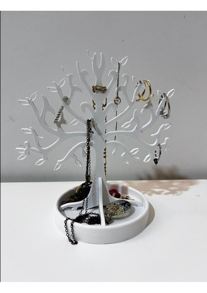 Beyaz Ahşap Takı Standı, Kolye ve Küpe Sergileme Alanı 15X14X0,3CM modelleri