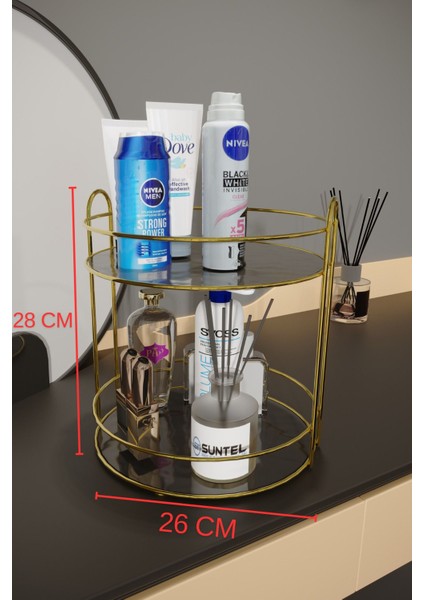 Çok Amaçlı Iki Katlı Banyo ve Makyaj Organizeri, Siyah Renkli modelleri