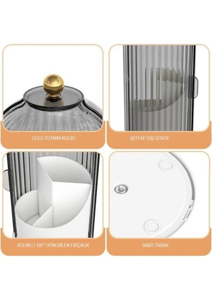 Şık Siyah Makyaj Malzemesi Organizeri, Pratik ve Düzenli Saklama Çözümü fırsatları