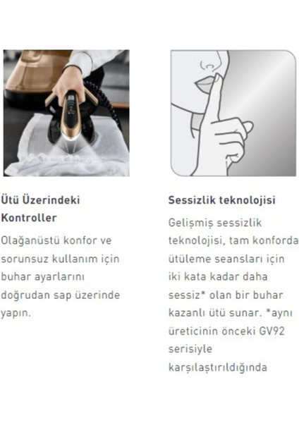 Ultra güçlü buhar 9 Bar Pro Express Vision Buhar Kazanlı Ütü, Akıllı Buhar, Yüksek Teknolojili + Hav&Yün Temizleyici indirimleri