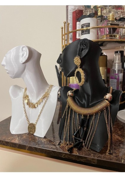 Şık 4'lü Takı ve Makyaj Organizer Seti, Siyah, 21CM, Dekoratif ve Kullanışlı