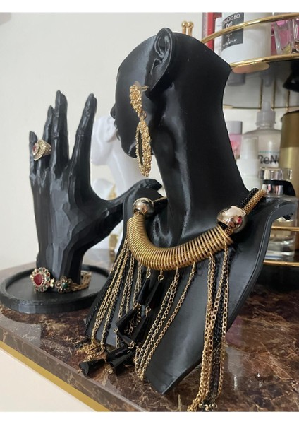 Şık 4'lü Takı ve Makyaj Organizer Seti, Siyah, 21CM, Dekoratif ve Kullanışlı indirimleri