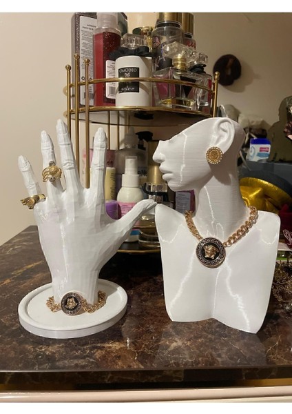 Şık 4'lü Takı ve Makyaj Organizer Seti, Siyah, 21CM, Dekoratif ve Kullanışlı