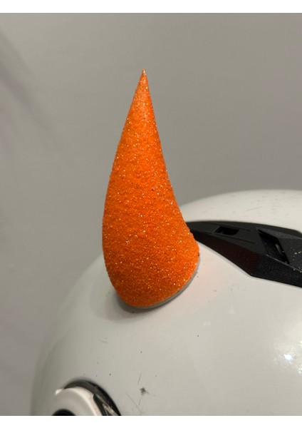 Motor & Motosiklet Turuncu Simli Şeytan Boynuzu Kask Dış Aksesuar fırsatları