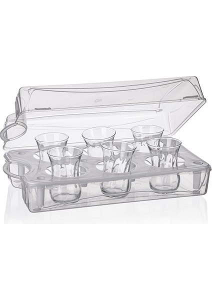 Beyaz 6'lı Çay Bardak Taşıma Kutusu, Hafif ve Pratik Organizer modelleri