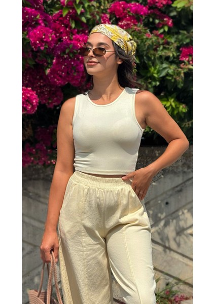 Sarı Gabardin Balon Pantolon