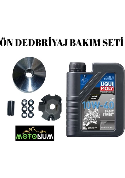 Mondial 50 Air Time Yarım Ön Varyatör Yağlı Bakım Seti Liqui Moly Street 10W40 M2203