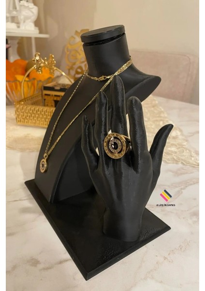 Şık Dekoratif Takı ve Yüzük Manken Teşhir Standı Seti, Organizer, Kolye ve Mücevher Sergileme modelleri