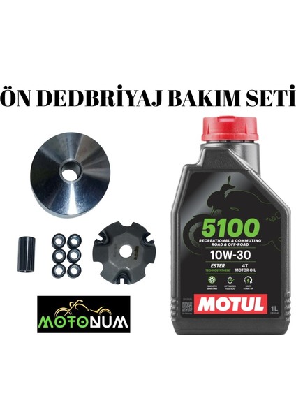Mondial 50 Turismo Yarım Ön Varyatör Yağlı Bakım Seti Motul 5100 10W40 M1801