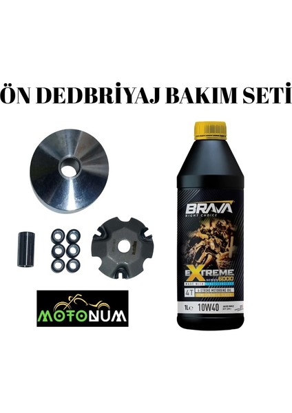 Mondial 50 Virago I Yarım Ön Varyatör Yağlı Bakım Seti Brava 6000 10W40 M2002