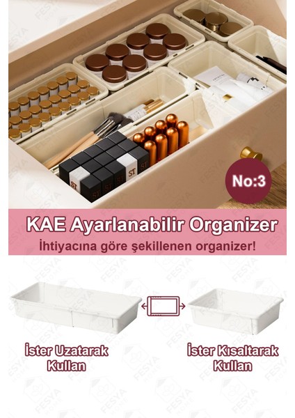 Genişletilebilir Modüler Makyaj Çekmecesi, Ayarlanabilir Düzenleyici Beyaz fiyatları