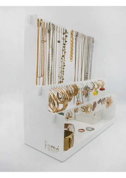 Beyaz Renkli Takı Düzenleyici, Şık ve Pratik Takı Saklama Çözümü