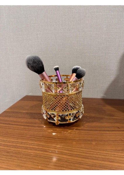 Şık Kristal Taşlı Makyaj Fırçası Organizeri Kozmetik Düzenleyici fiyatları