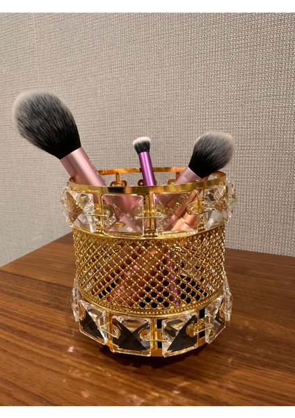 Şık Kristal Taşlı Makyaj Fırçası Organizeri Kozmetik Düzenleyici fırsatları