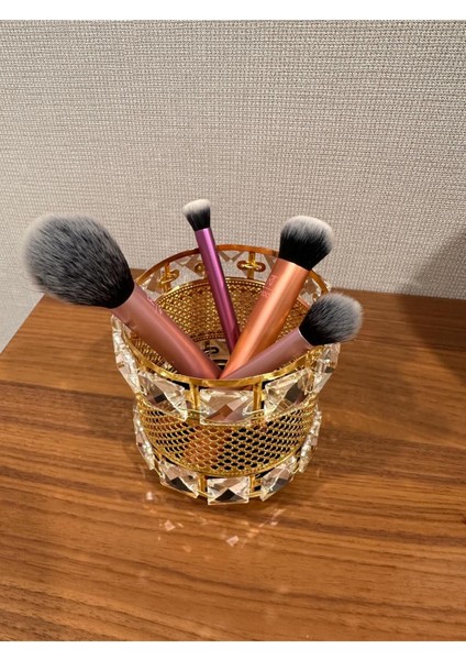 Şık Kristal Taşlı Makyaj Fırçası Organizeri Kozmetik Düzenleyici indirimleri