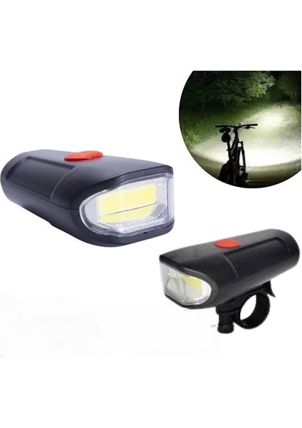 Çok Amaçlı Bisiklet Ön Işığı Uyarı Lambası Pilli Üçlü Parlaklık