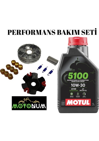 Mondial 50 Loyal I Performans Ön Varyatör Yağlı Bakım Seti Motul 5100 10W40 M1104