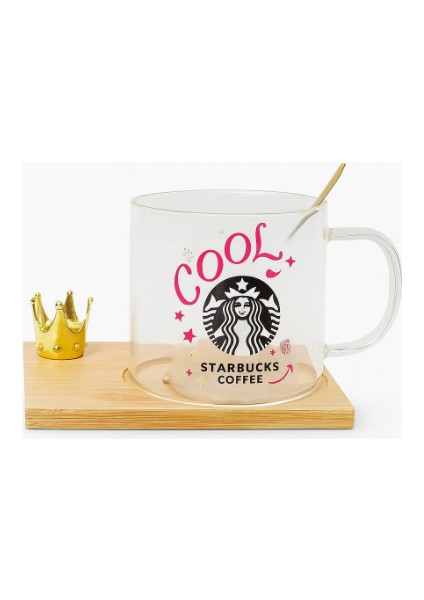 Starbucks Figürlü Cam Kupa cool-kahve bardağı-Starbucks fincanı