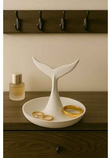 Deniz Kızı Kuyruğu Takı Düzenleyici, Yüzük ve Takı Standı, Beyaz