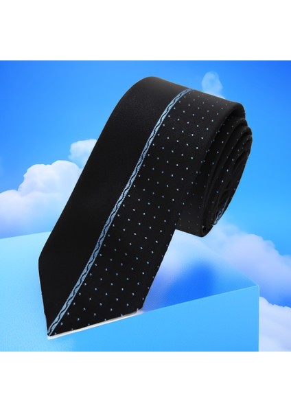 Turkuaz Puantiyeli Özel Tasarım Pano Kesim Ince Moda Slim Kravat