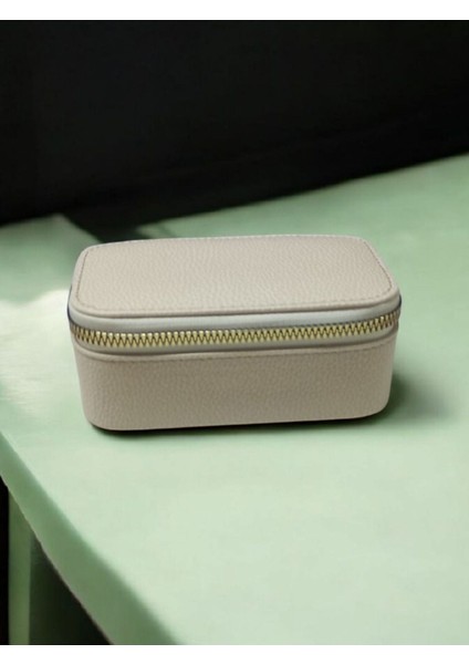 Şık Bej Seyahat Takı Saklama Kutusu, Ahşap ve Deri Tasarım indirimleri