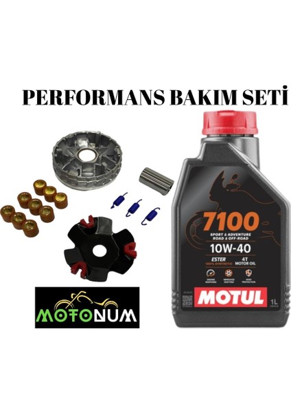Mondial 50 Turismo Performans Ön Varyatör Yağlı Bakım Seti Motul 7100 10W40 M1201