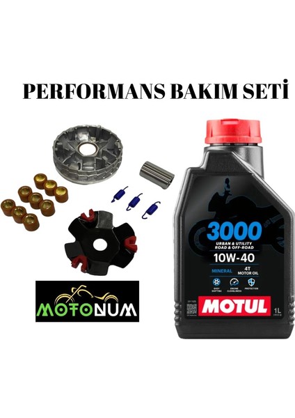 Mondial Eagle 50 Performans Ön Varyatör Yağlı Bakım Seti Motul 3000 10W40 M0909