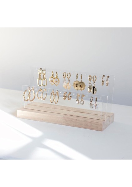 Şeffaf Çift Katlı Küpe Tutucu, Şık ve Düzenli Saklama Çözümü fiyatları