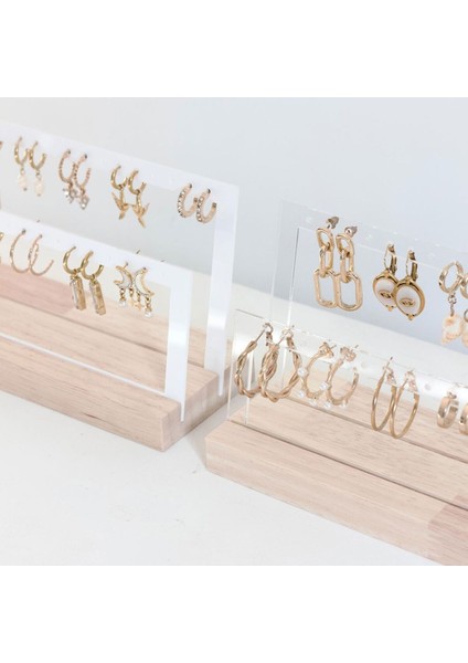 Şeffaf Çift Katlı Küpe Tutucu, Şık ve Düzenli Saklama Çözümü modelleri