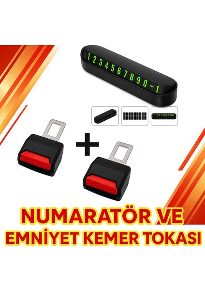 Kıa Cerato 1.6 Ex Sedan Comfort Araca Uygun Araç Içi Numaratör + Oto Kemer Yükselten Toka 2 Adet