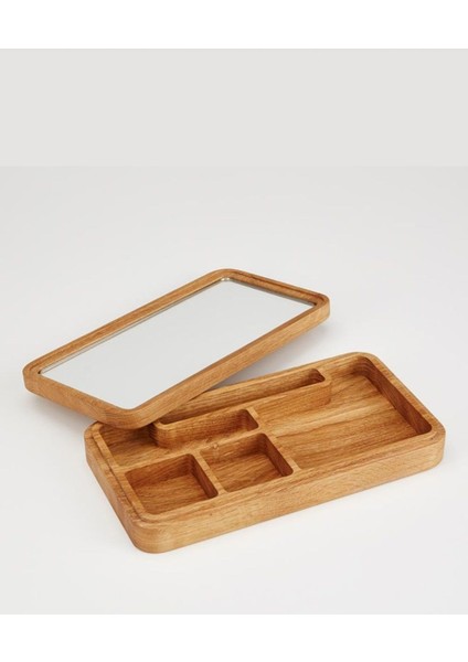 Turuncu Aynalı Şık Takı Kutusu, Düzenli Saklama ve Şıklık Sağlar