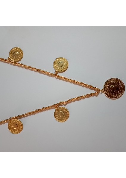 Nurtakı Beşi Bir Yerde Altın Renk Kaplama Kolyesi modelleri