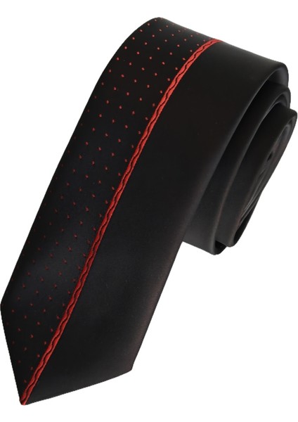 Kırmızı Puantiyeli Özel Tasarım Pano Kesim Ince Moda Slim Kravat fiyatları