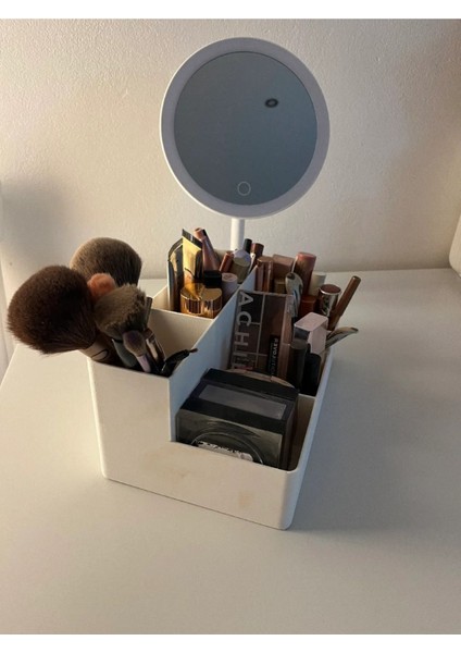 Beyaz 7 Bölmeli Çok Fonksiyonlu Makyaj Düzeni Organizeri