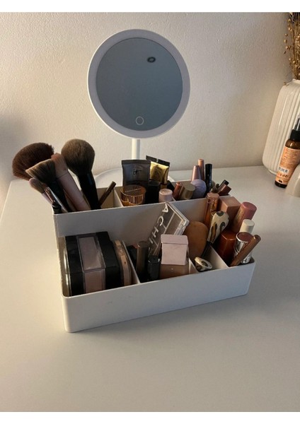 Beyaz 7 Bölmeli Çok Fonksiyonlu Makyaj Düzeni Organizeri modelleri