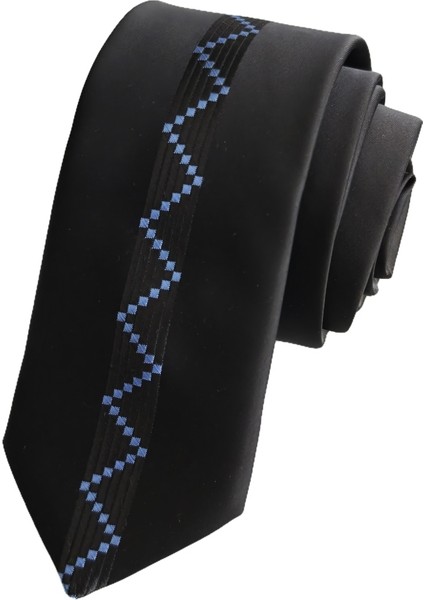 Mavi Zigzag Desenli Özel Pano Ince Moda Slim Kravat fiyatları