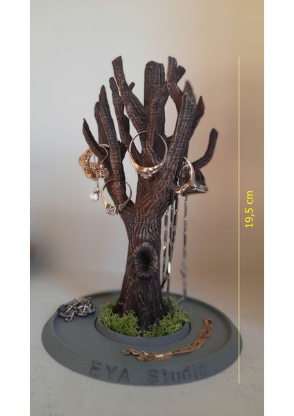 Yeşil Ağaç Figürlü Takı ve Mücevher Askısı, Doğal Yosun Detaylı, Şık ve Pratik fırsatları