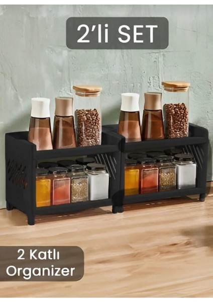 Iki Katlı Siyah Raf, Düzenleyici ve Şık Depolama Çözümü fiyatları