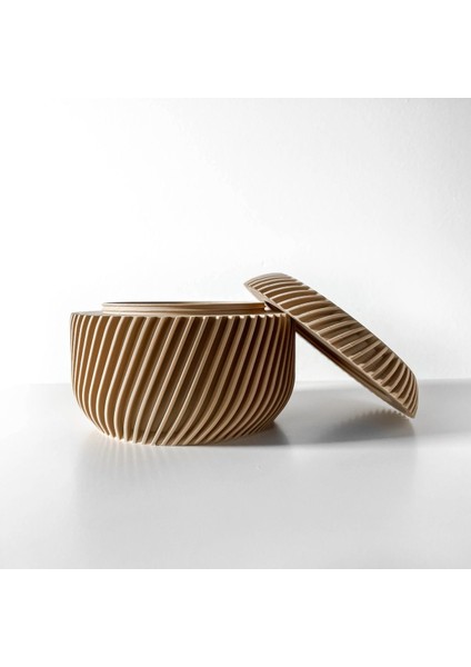 14X14X10 cm Spiral Desenli Şeffaf Kapaklı Saklama Kutusu, Düzenli ve Şık Depolama