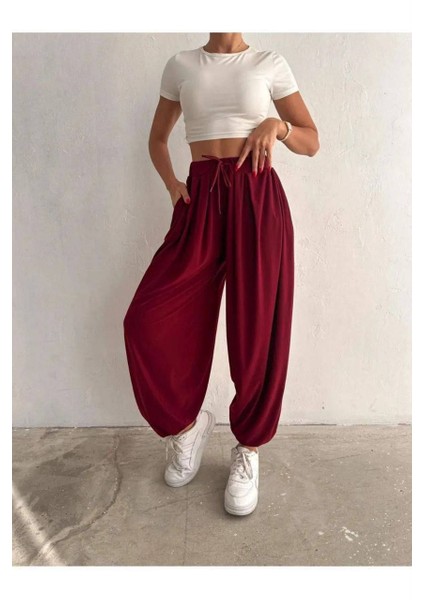 Osyho Sandy %100 Pamuk Kumaş Şalvar Eşofman Bordo fiyatları