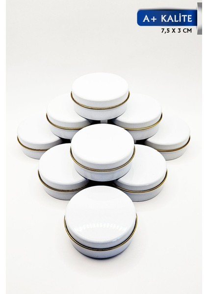 10'lu Metal Teneke Saklama Kutusu, Dekoratif ve Şık, 7,5x3 cm