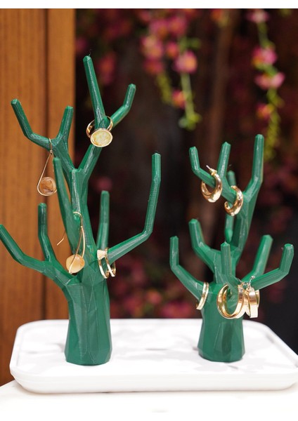 Çok Renkli Dekoratif Ağaç Takı Düzenleyici, Yüzük, Küpe, Kolye Askılığı