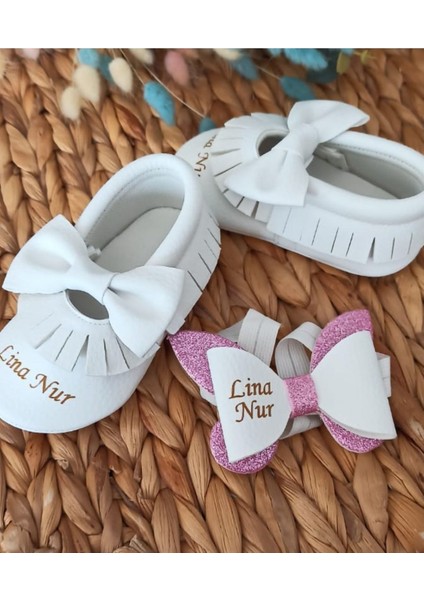 Bebeğinize Özel Beyaz Fiyonk Ayakkabı ve Bandana fiyatları